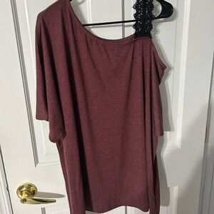 SHEIN Curve Deep Red Top